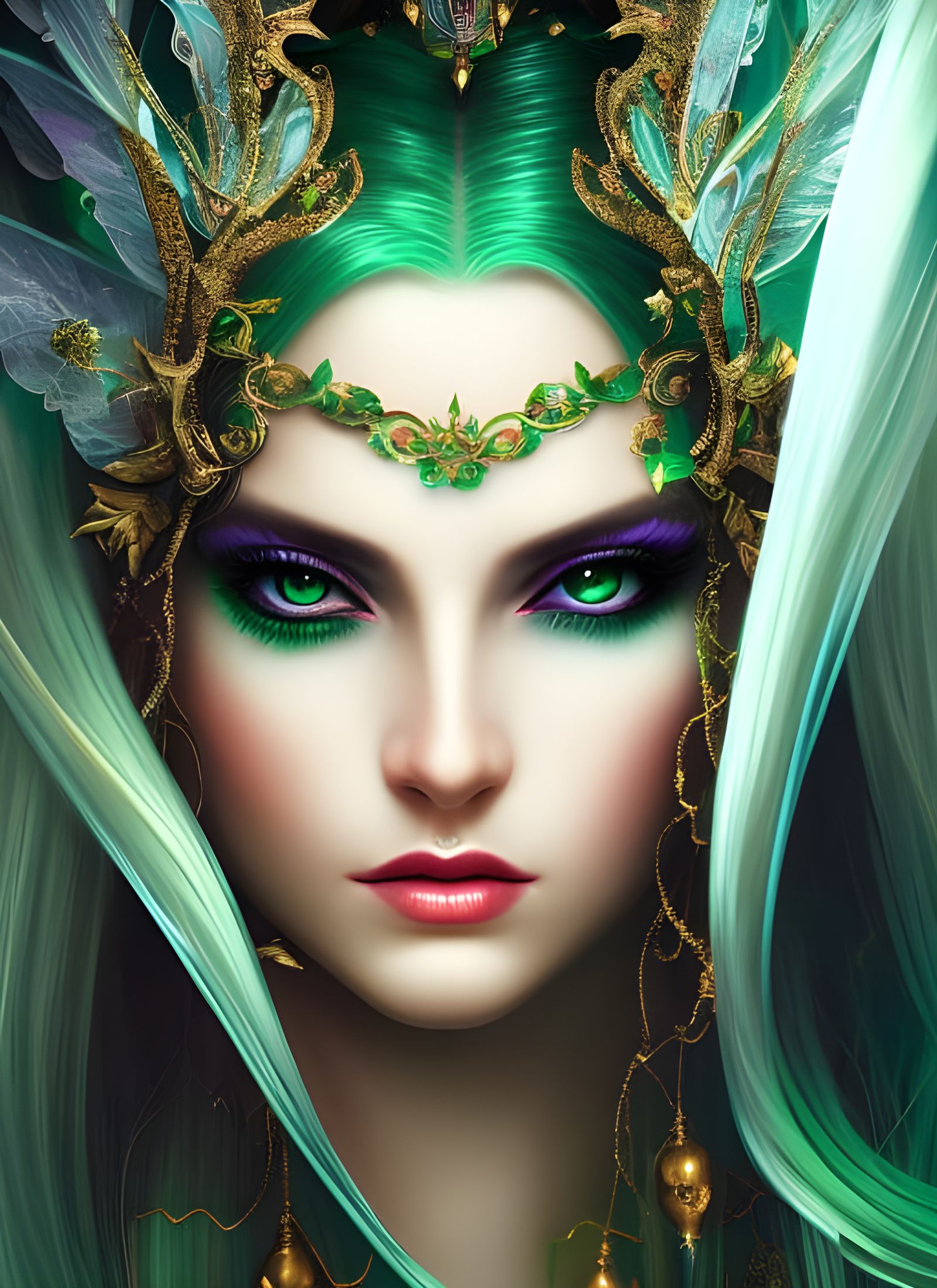 Sinister Elf Goddess in Hyper-Realistic Digital Art