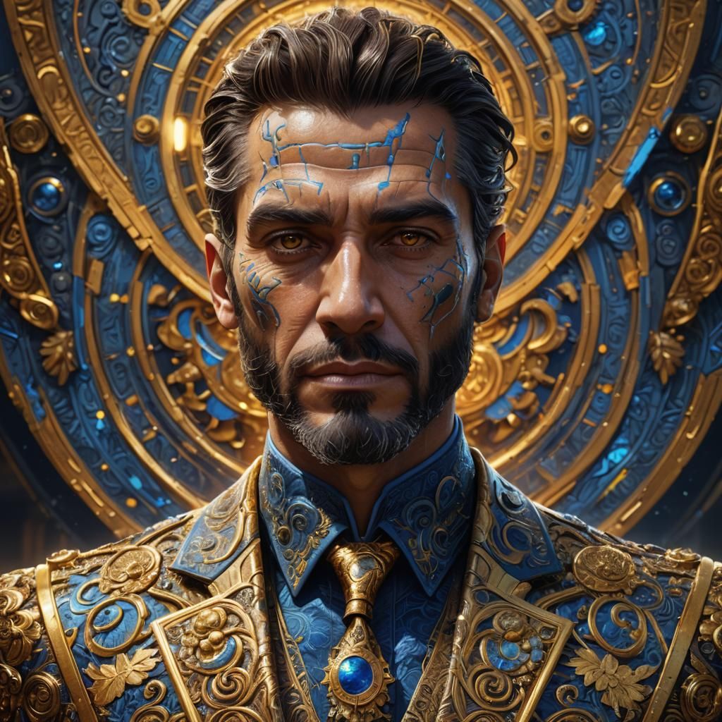 Ornate Portrait with Golden Accents in Unreal Engine