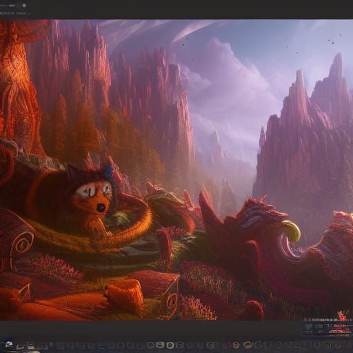 Furry Character in Detailed Fantasy Art