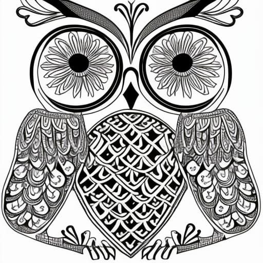 Intricate Owl Mandala Coloring Page