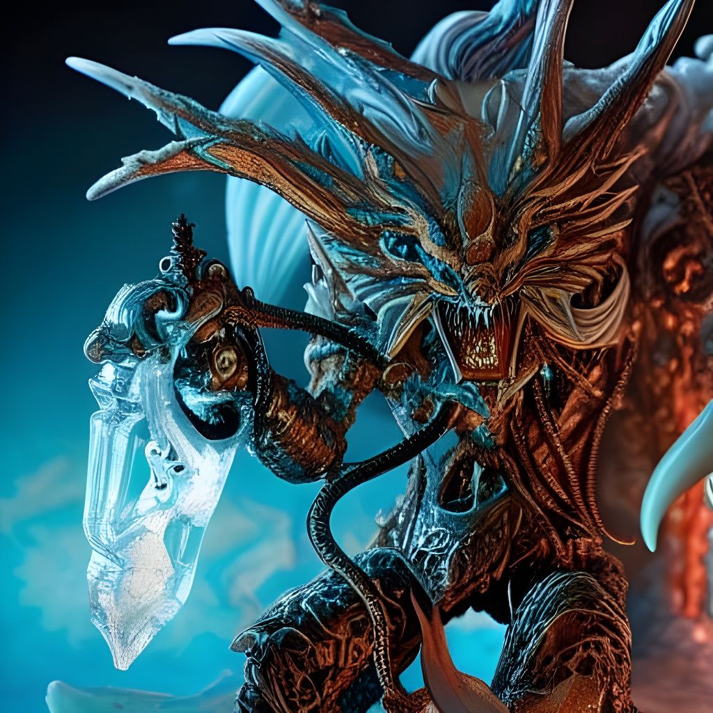 Hyperdetailed Ice Demon Fantasy Art