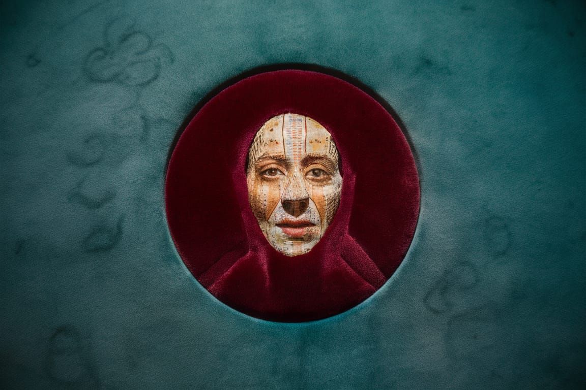 Abstract Portrait in Velvet Painted Style