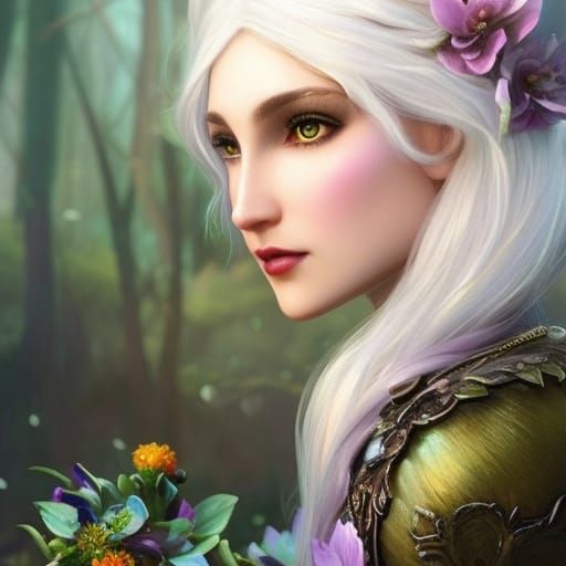 Opalescent Fairy Elf Portrait in High Detail