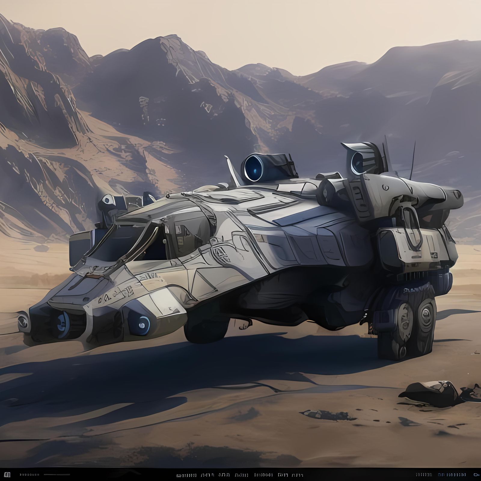 Futuristic Military Missile Car Concept Art