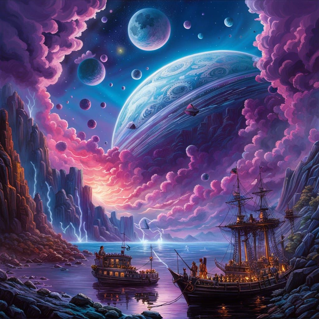 Ship of Fools in Epic Storm, Comic Book Art