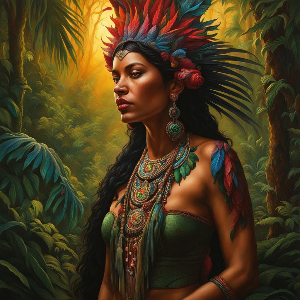 Bruja Meets Incubus in Jungle: 3D Visionary Art