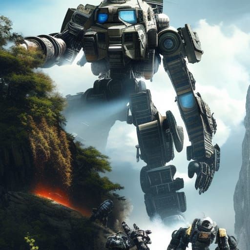 Epic Sci-Fi Battle in Titanfall Style