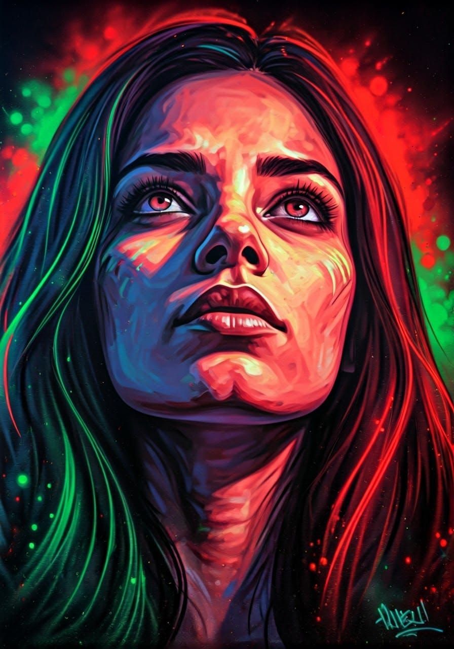 فجر (Fajr) | 🇵🇸 fluorescent graffiti portrait (Google Imag...