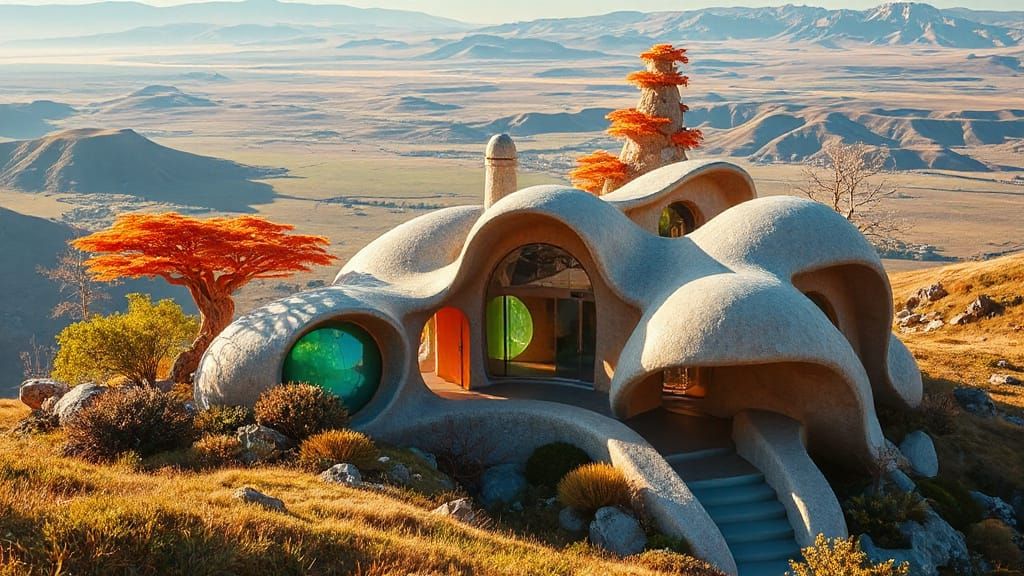 Surreal Organic Architecture in Vibrant, Natural Harmony