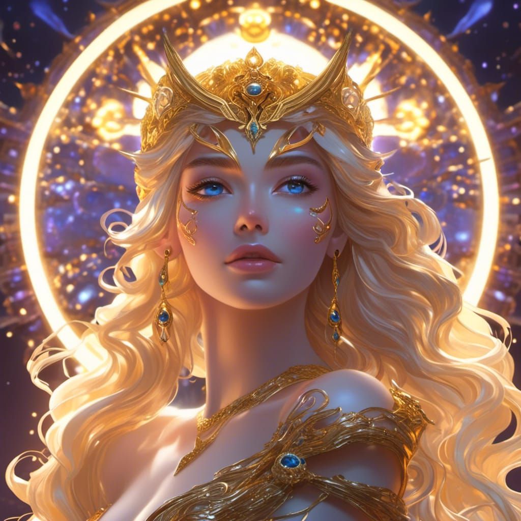 Athena, Goddess of Wisdom with Glowing Aura