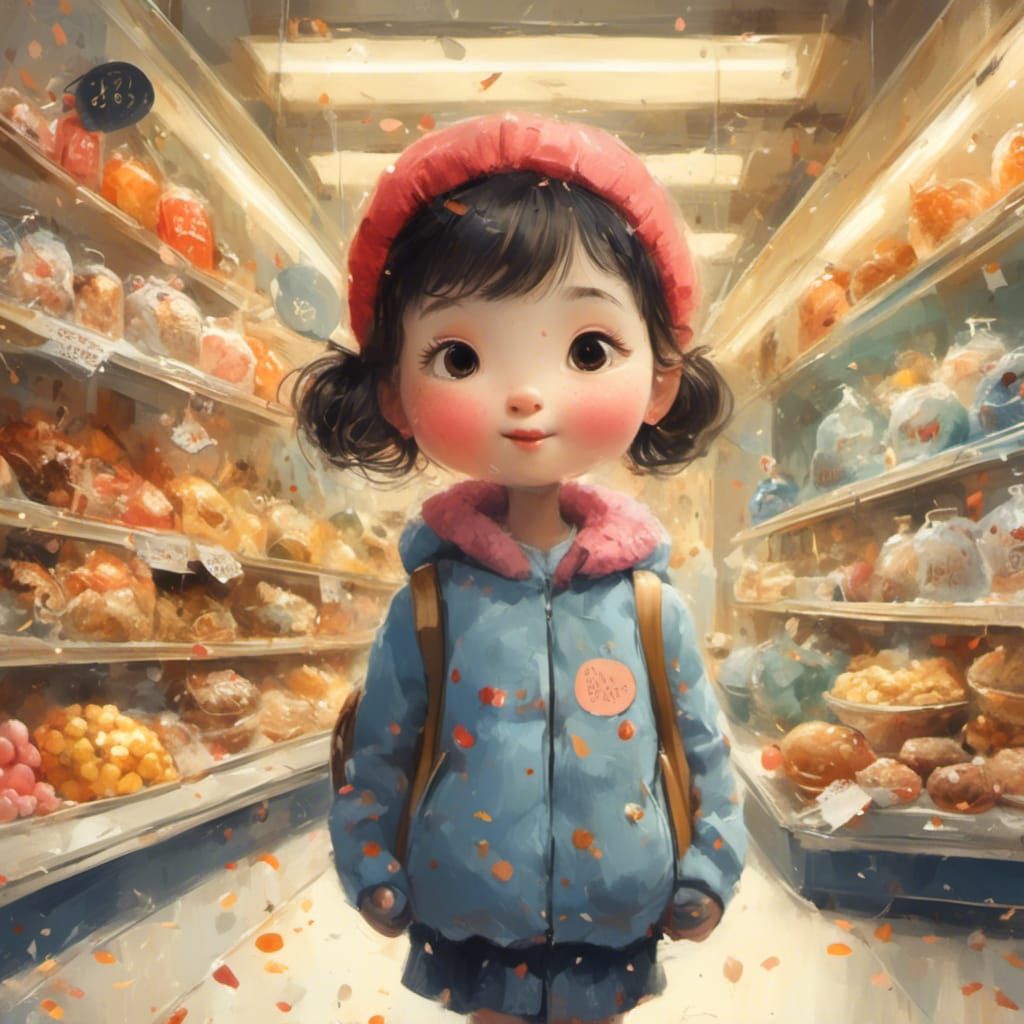 Math Girl Buys Food at a Store