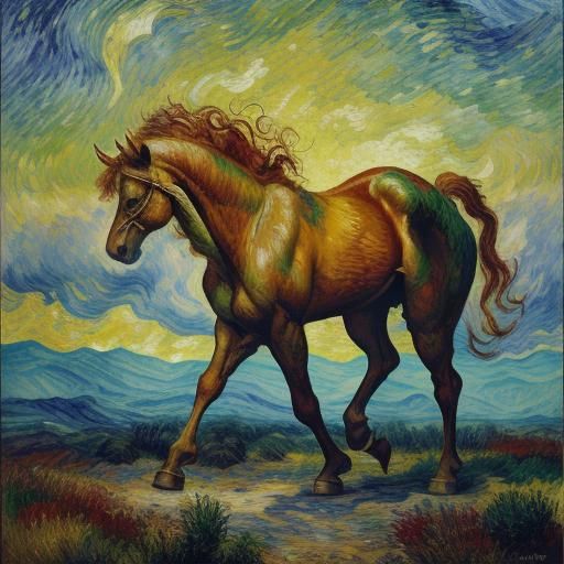 Centaur in Sprawling Landscape as Gouache Watercolor