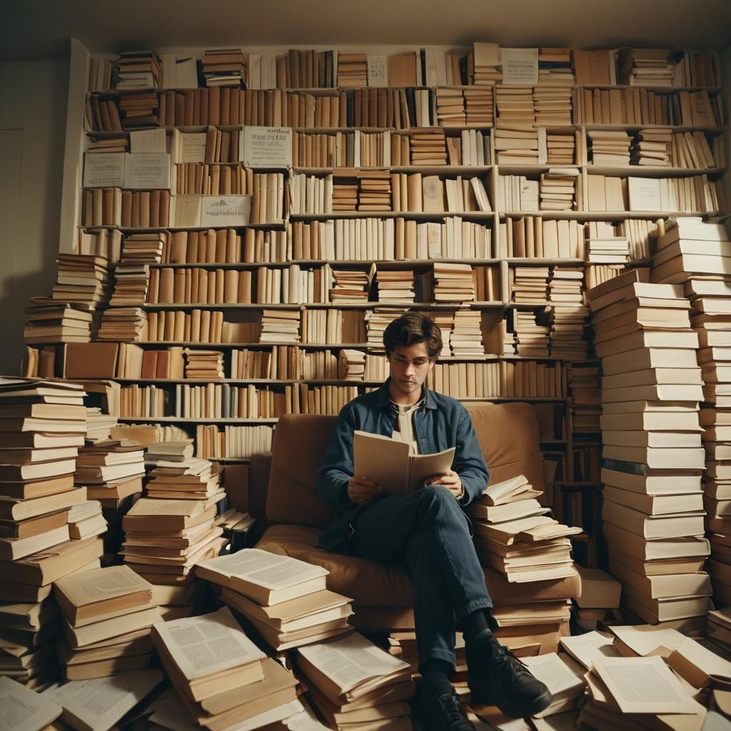 Overwhelmed Person in Atmospheric Film Still