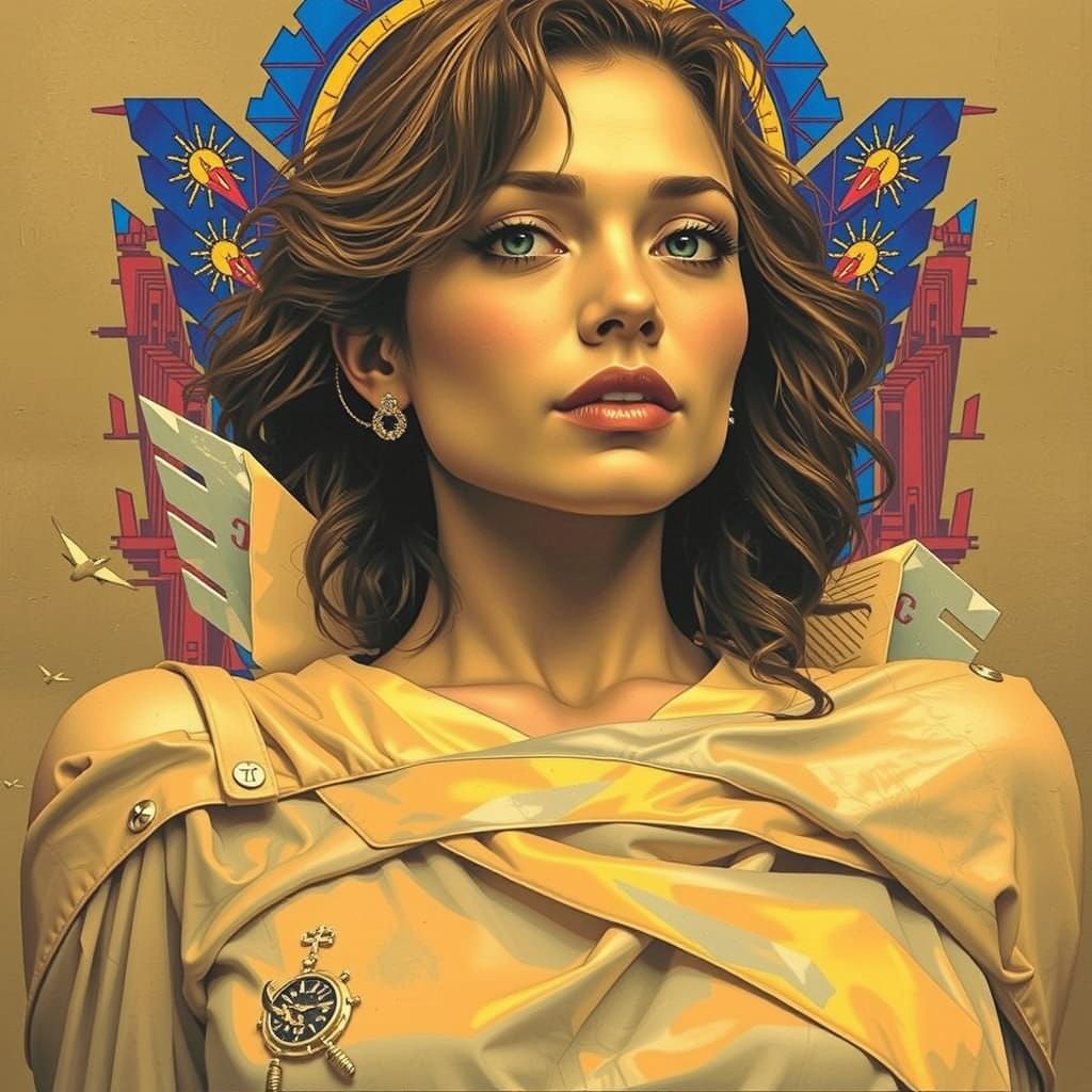 Futuristic Cityscape in Neon Geometrical Style