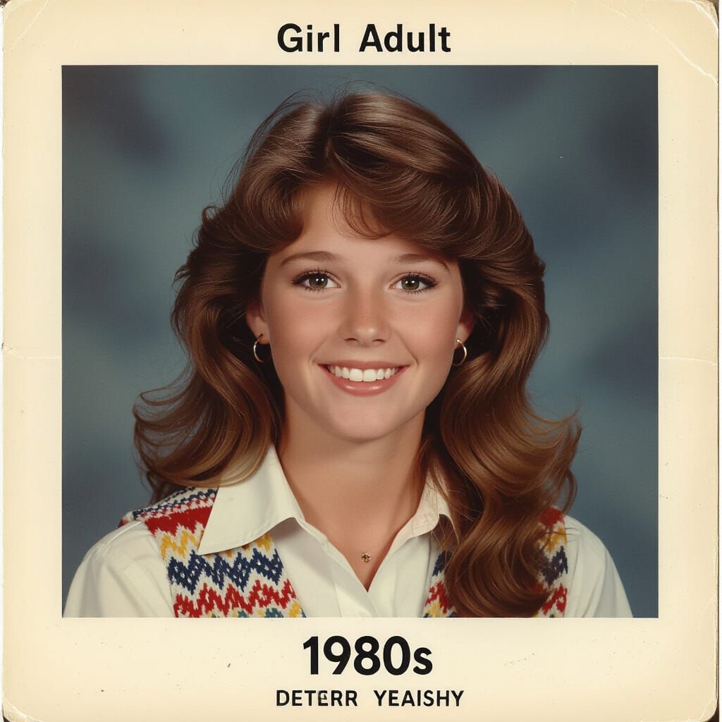 1980s Yearbook Portrait of a Young Woman