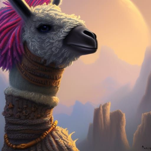 Fantastical Woolly Sock Llama Concept Art