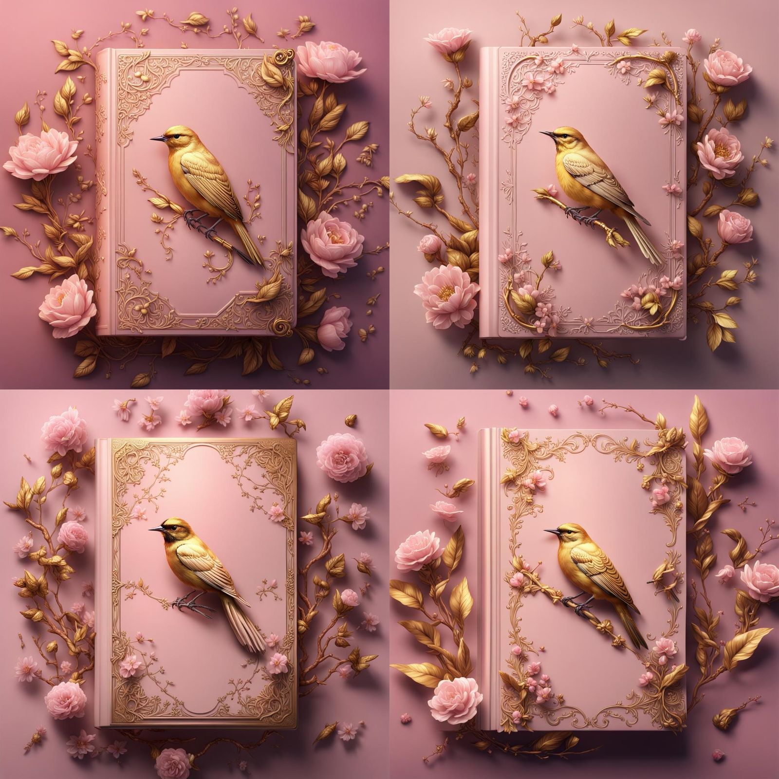 Golden Songbird on Pink Book Cover