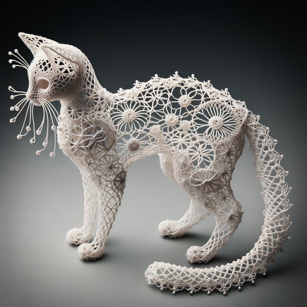 Lace Cat: An Elegant Tatting-Lace Creation