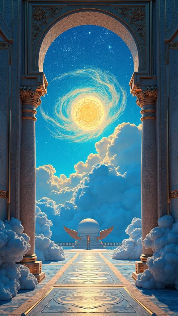 Futuristic Egyptian Art Nouveau in 3D