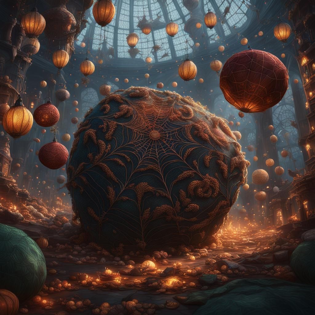 Fantastical Silk Structures in Detailed Digital Painting