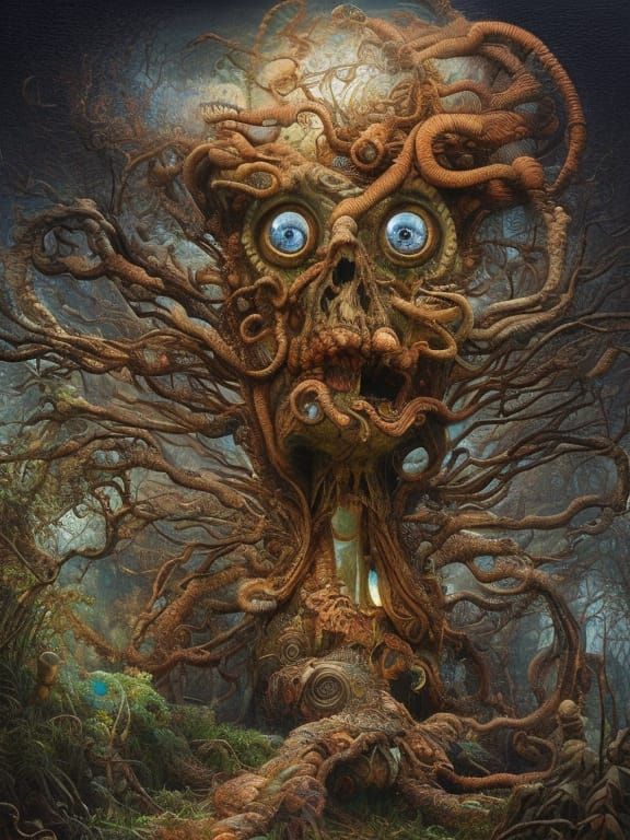 Skull Art with Exploding Paint in Peacock Colors