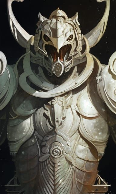 Armored Tiger-Dragon Deity in Dark Fantasy Style