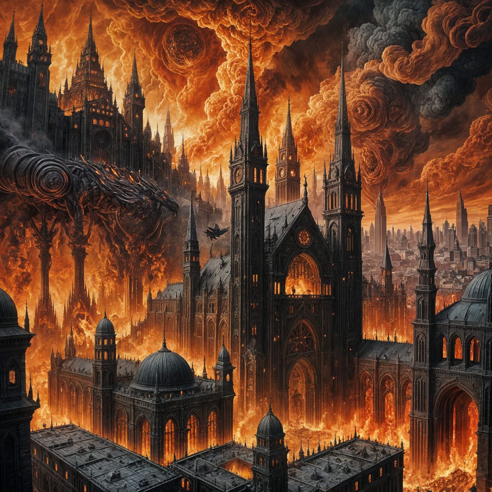 Infernal Cityscape: A Vision of Hell