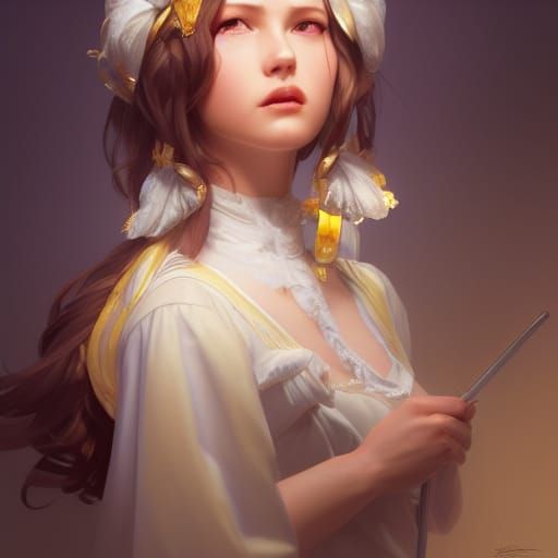 Detailed Portrait of Forest Maid in Hyperreal Style