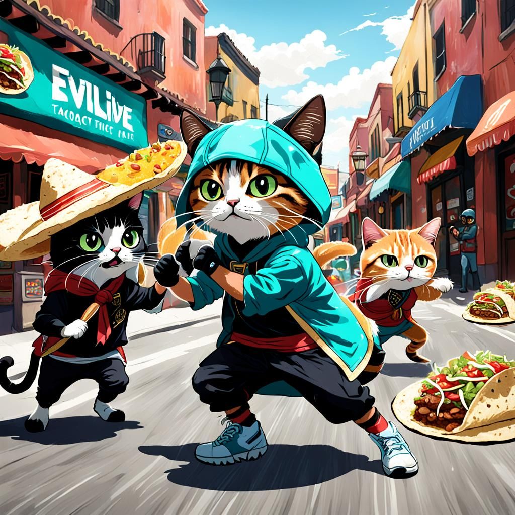 Taco Cat Battles Evil Olive