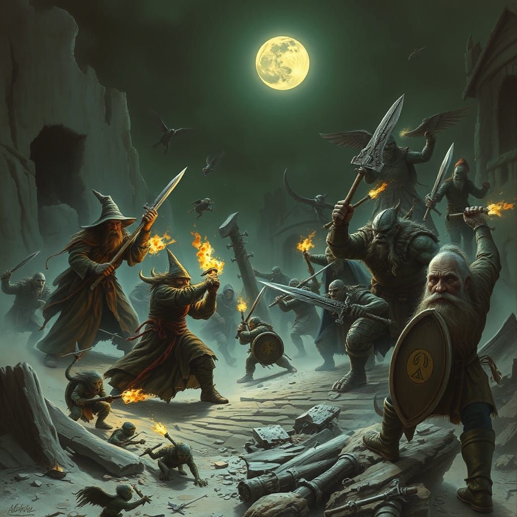 Dark Fantasy Warriors of Meciob Collide in Epic Battle