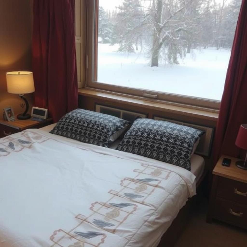 Cozy Warmth Amidst Snowy Winter Landscape