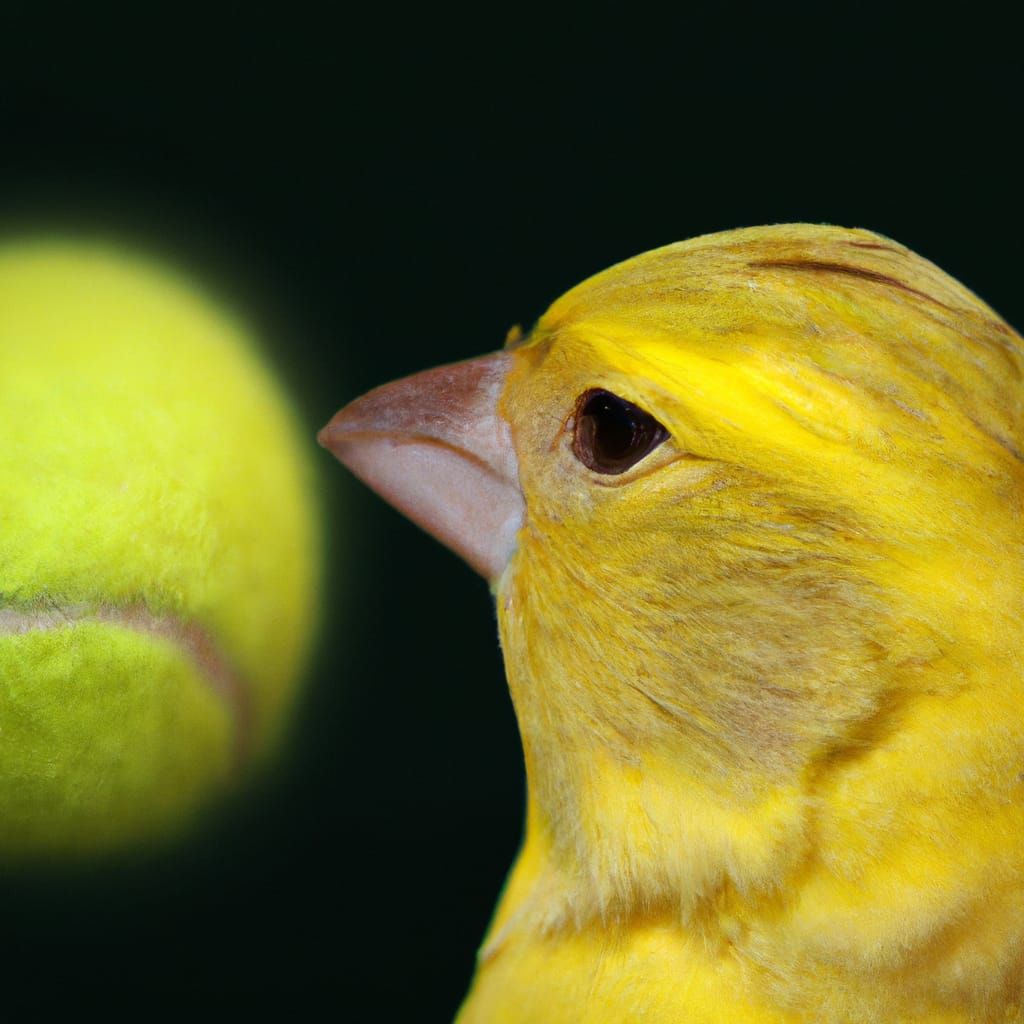 Cute Canary Bird Head with Tennis Ball Body
