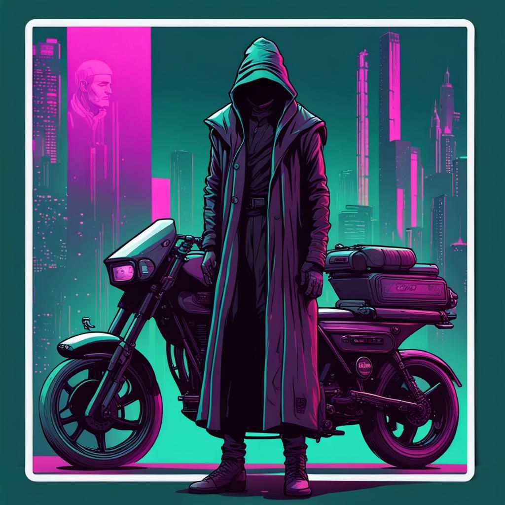 Javanese Man in Retro Cyberpunk Battle Scene