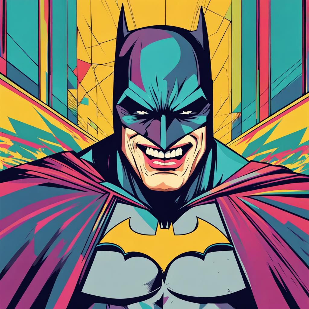 Batman's Diamond Teeth: A Pop Art Screen Print