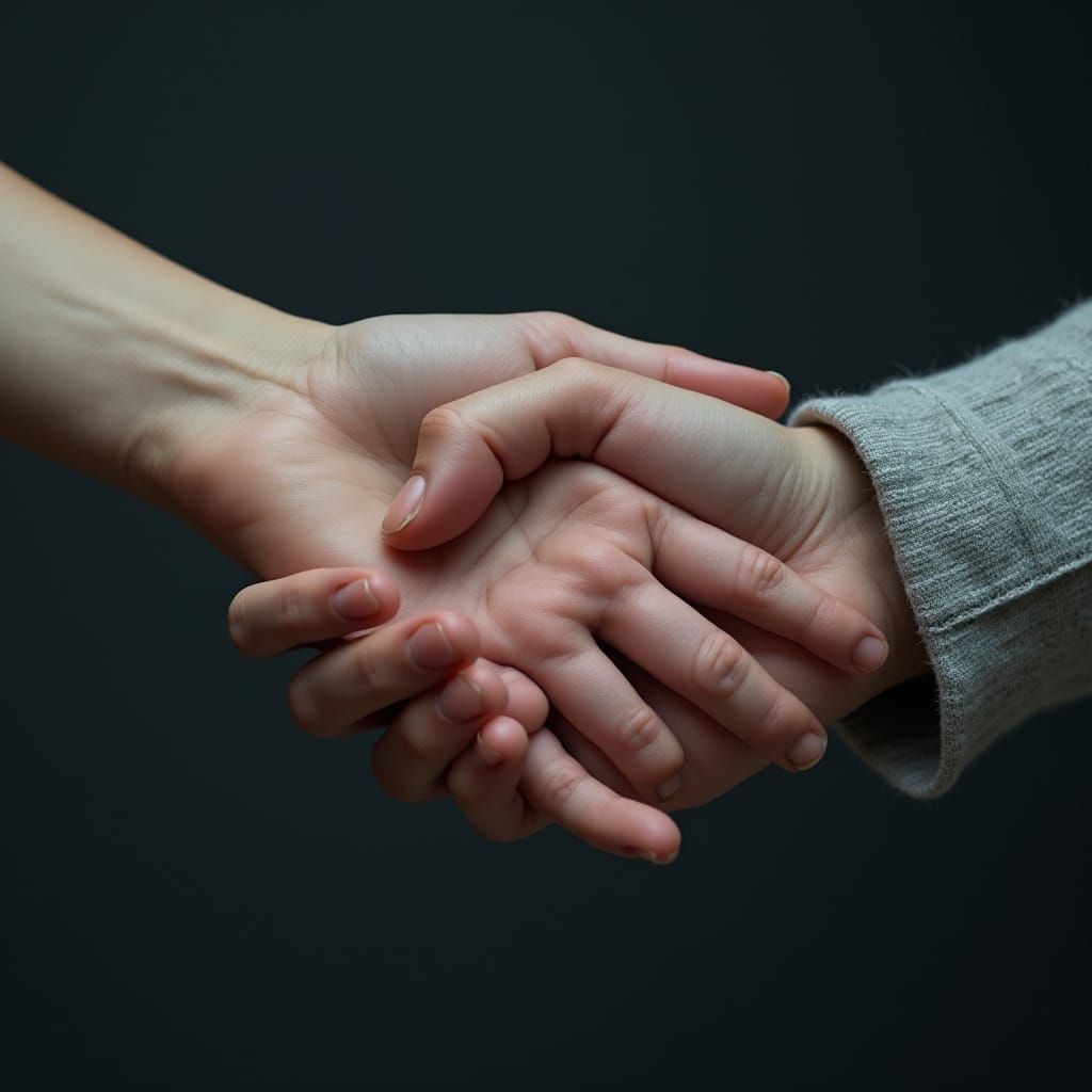 Intertwined Hands in Soft Pastel Colors: Photographic Aesthe...