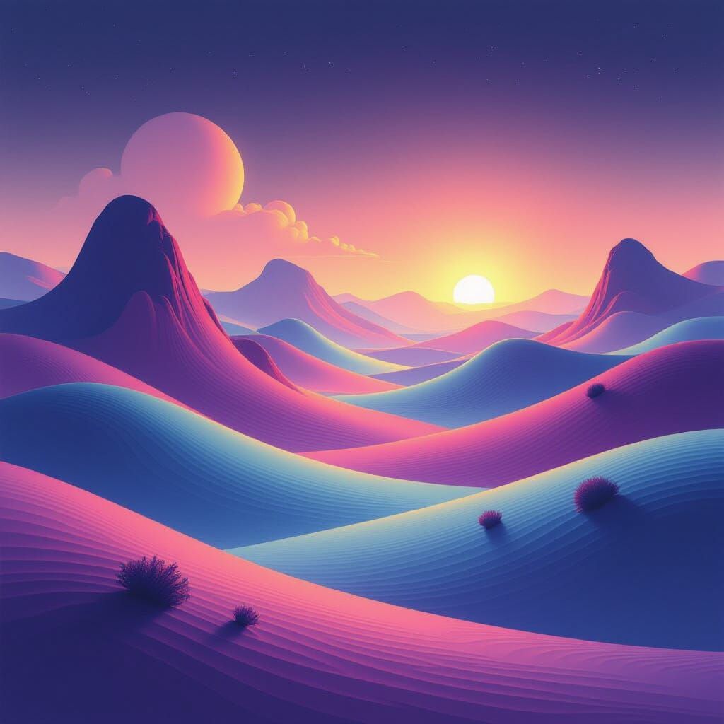 Surreal Dreamlike Landscape with Airbrush Techniques