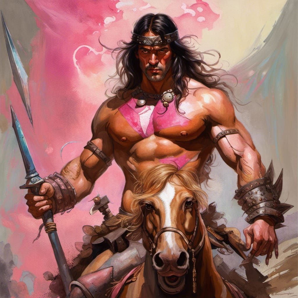 Conan the Barbarian on Unicorn Portrait