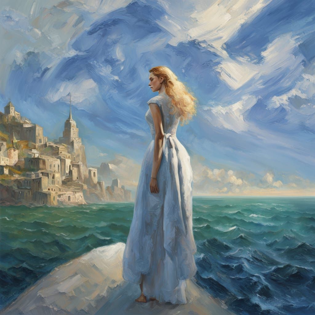 Impressionist Ocean Masterpiece with Textured Gouache