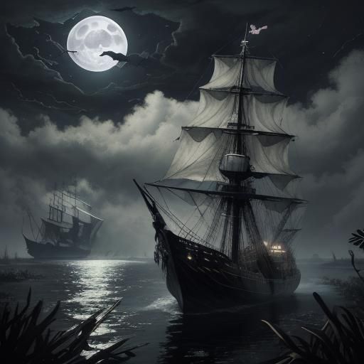 Assassin Stalks Prey in Dark Swamp at Night