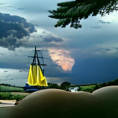 Dramatic Thunderstorm with Lightning Strikes