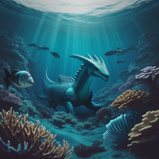 Epic Cinematic Scene of Elasmosaurus in Oceanic Paradise