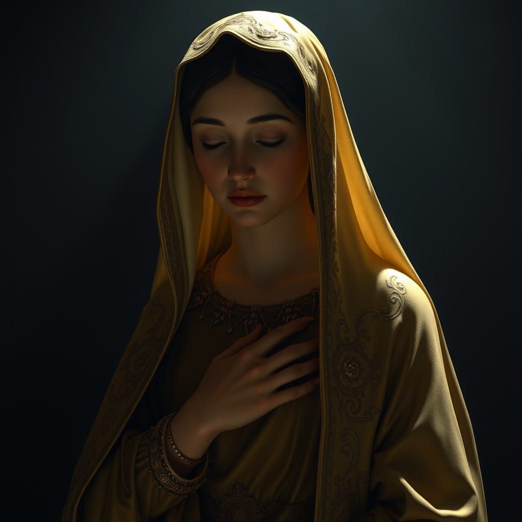 Golden Madonna Radiates Serene Elegance