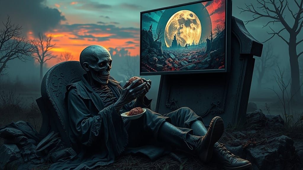 Decrepit Zombie Indulges in Brain Feast Before Twilight TV S...