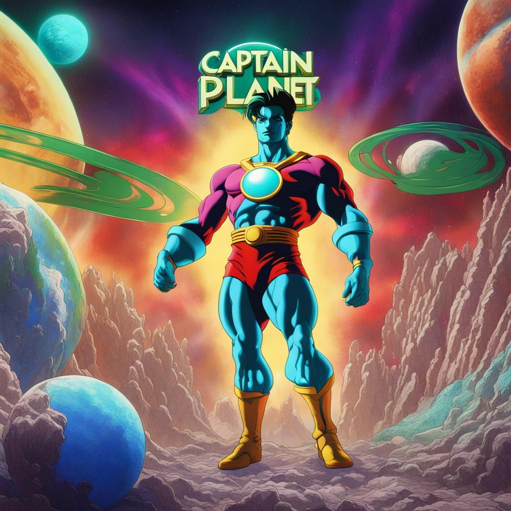 Captain Planet: Hyperdetailed Pop Art Photoillustration