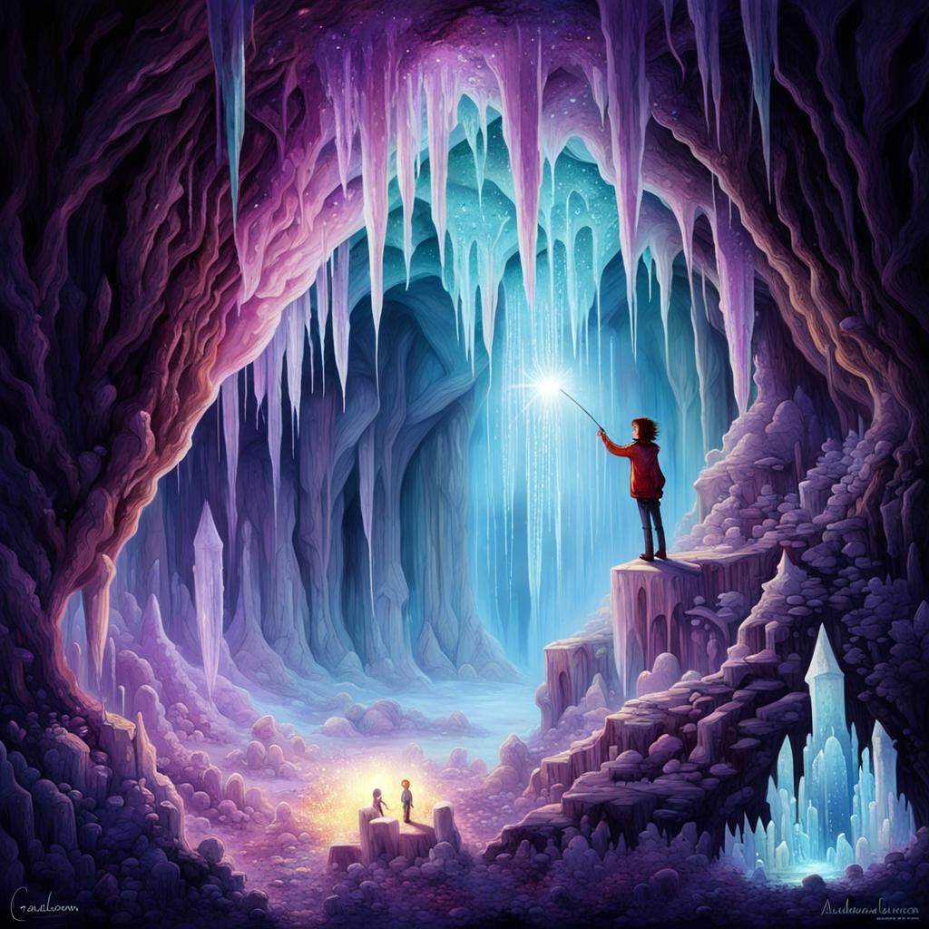 Glowing Amethyst Crystal Cave Interior by Jansson