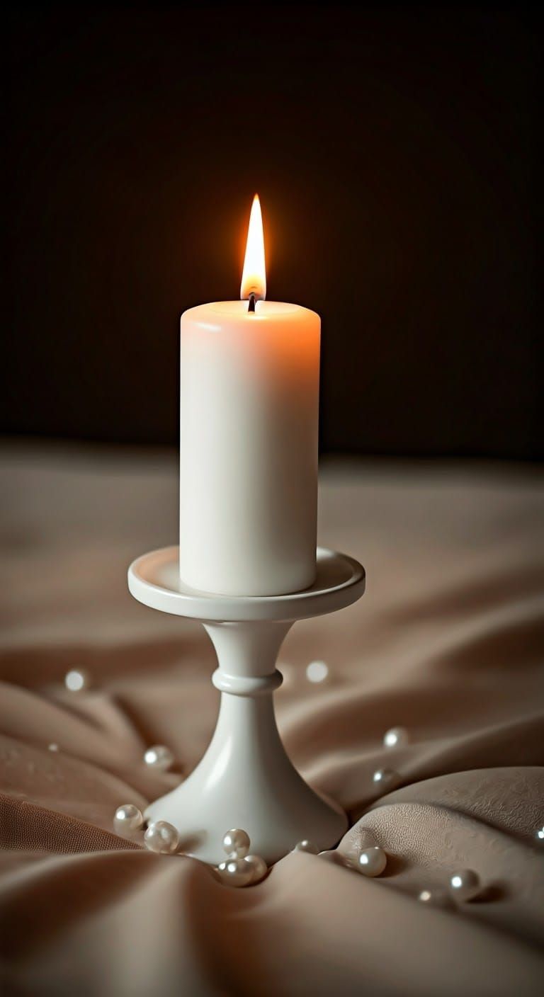 Peaceful Candlelit Moment in a Soft, Romantic Atmosphere