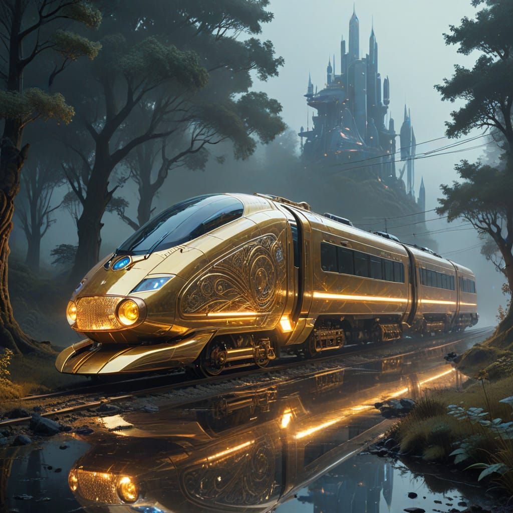 Crystal-Encrusted Luxury Train Speeds Through Mystical Lands...