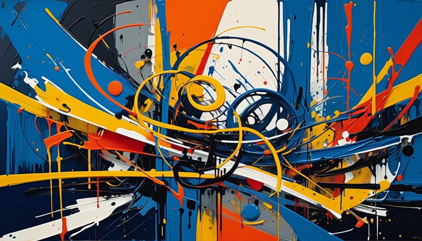 Abstract Expressionism: Tangled Neon Shapes in Macro Shot