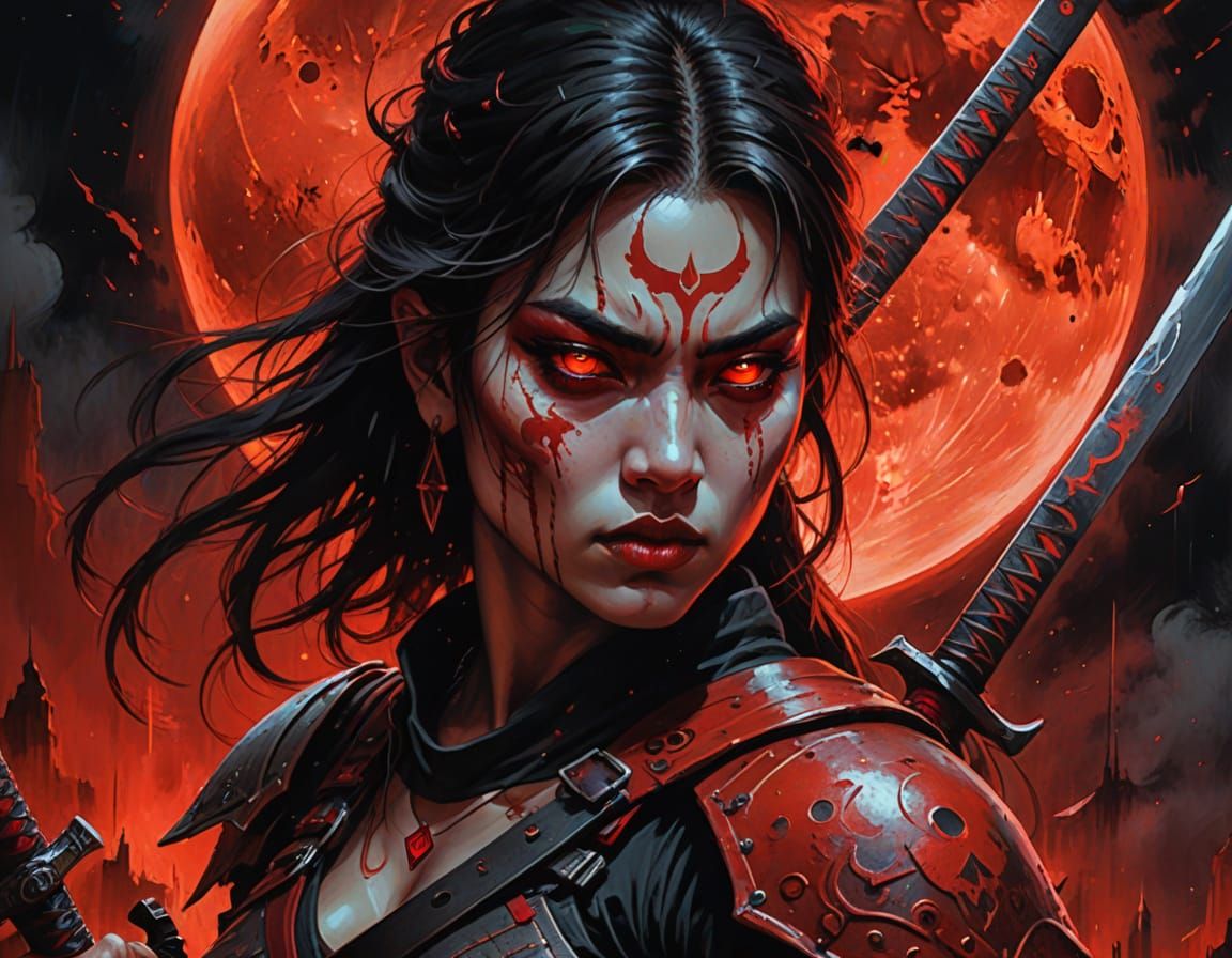 Dark Fantasy Warrior Empresses Blood Moon