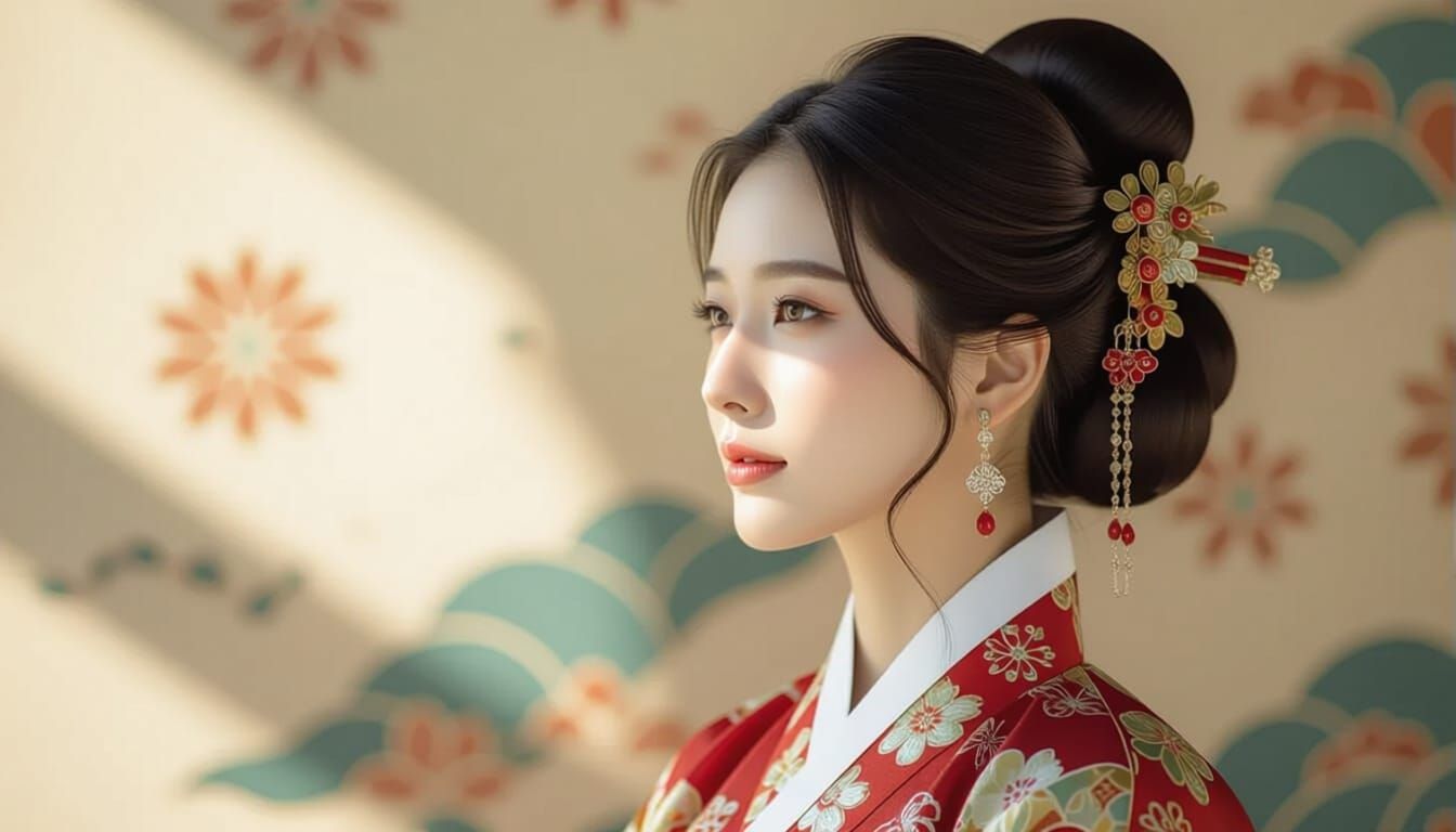 Woman in Hanbok with Rembrandt Lighting